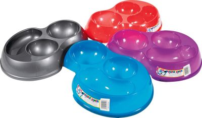 Triple Diner Cat Feeding Dish Translucent
