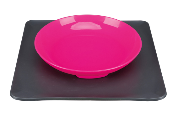Yummy Monitor Non-slip Food Bowl Set Pink - Gray
