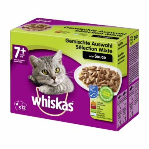 Whiskas 7+ Pouches Gravy Mixed | Whiskas | Multipacks at 12x100gr Buy Pouches