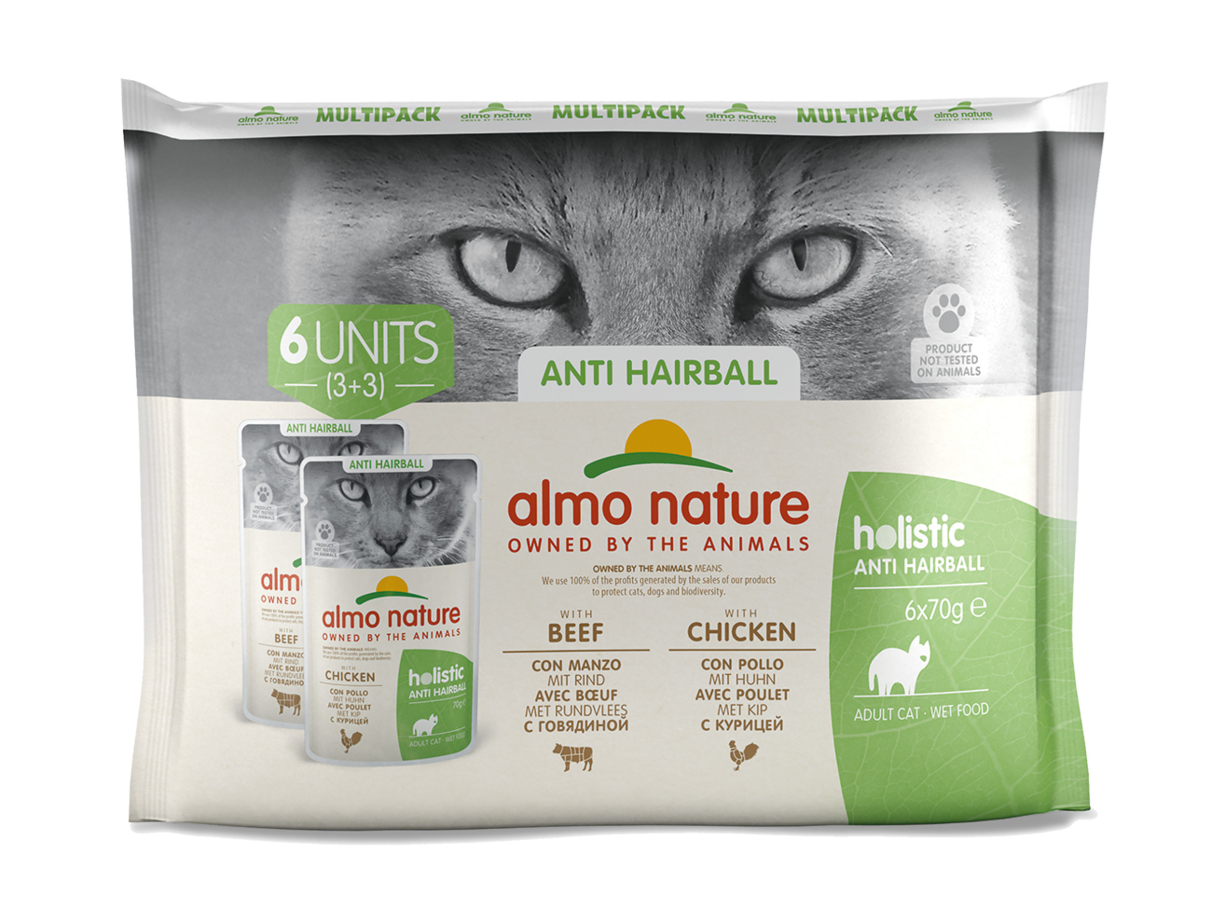 Almo Nature Multipack Anti-hairball- Beef & Chicken