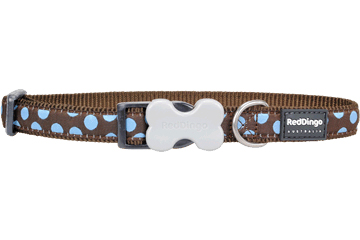 Red Dingo - Blue Spots/brown Dog Collar (12)