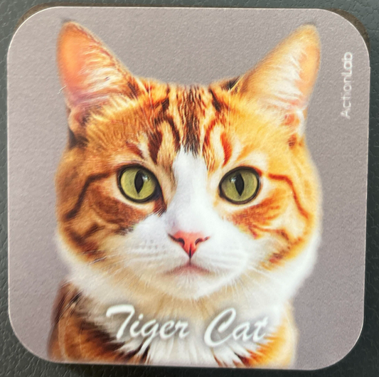 Action Trade Coaster Tiger Cat Red