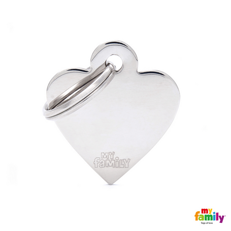 Myfamily Chrome-plated Brass  Heart Nametag