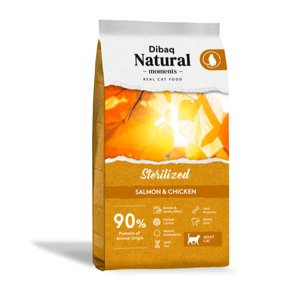 Dibaq Natural Moments Adult Cat Sterilized Salmon & Chicken Dry Food
