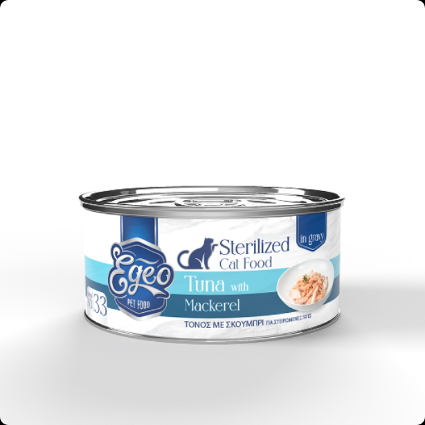 Egeo Tuna Whole Loin With Mackerel And rice In Gravy Sterilized Adult Cat Wet Food