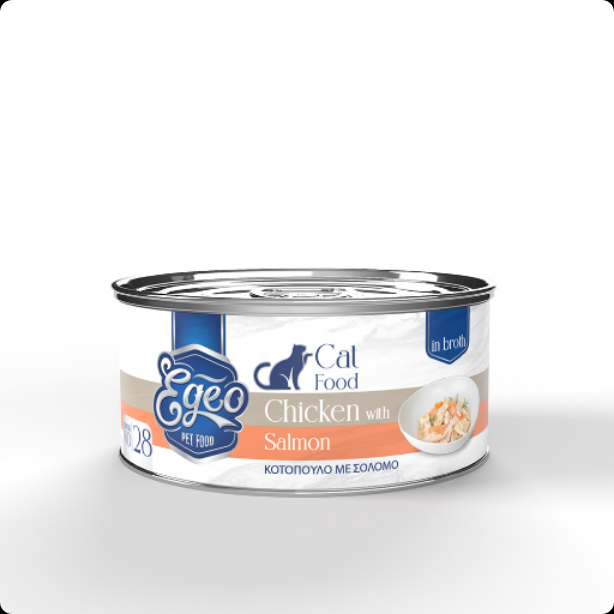 Egeo Chicken With Salmon And Rice In Broth Adult Cat Wet Food
