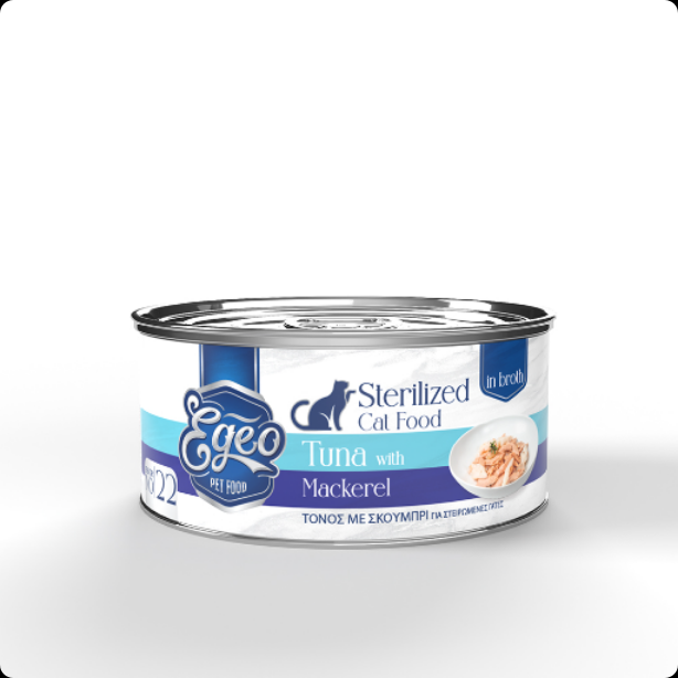 Egeo Tuna Whole Lion With Mackerel And Rice In Broth Sterilised Adult Cat Wet Food