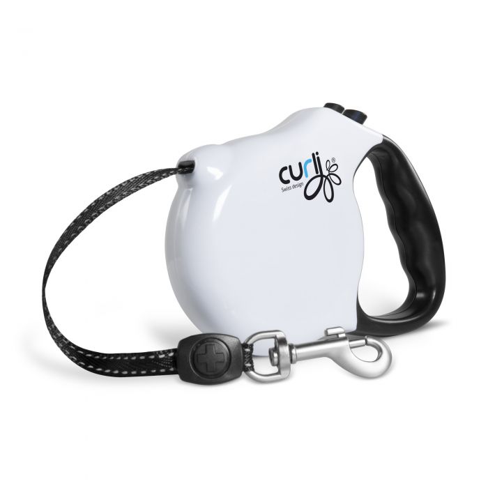 Curli - Retractable Leash White Medium