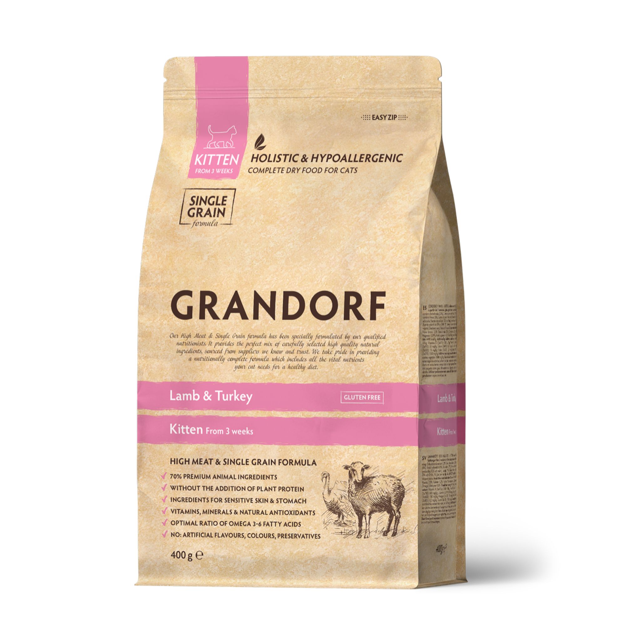 Grandorf Classic Lamb And Turkey For Kitten