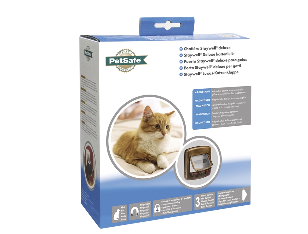 Puerta para gatos Staywell® Deluxe, magnética, con cuatro posiciones d