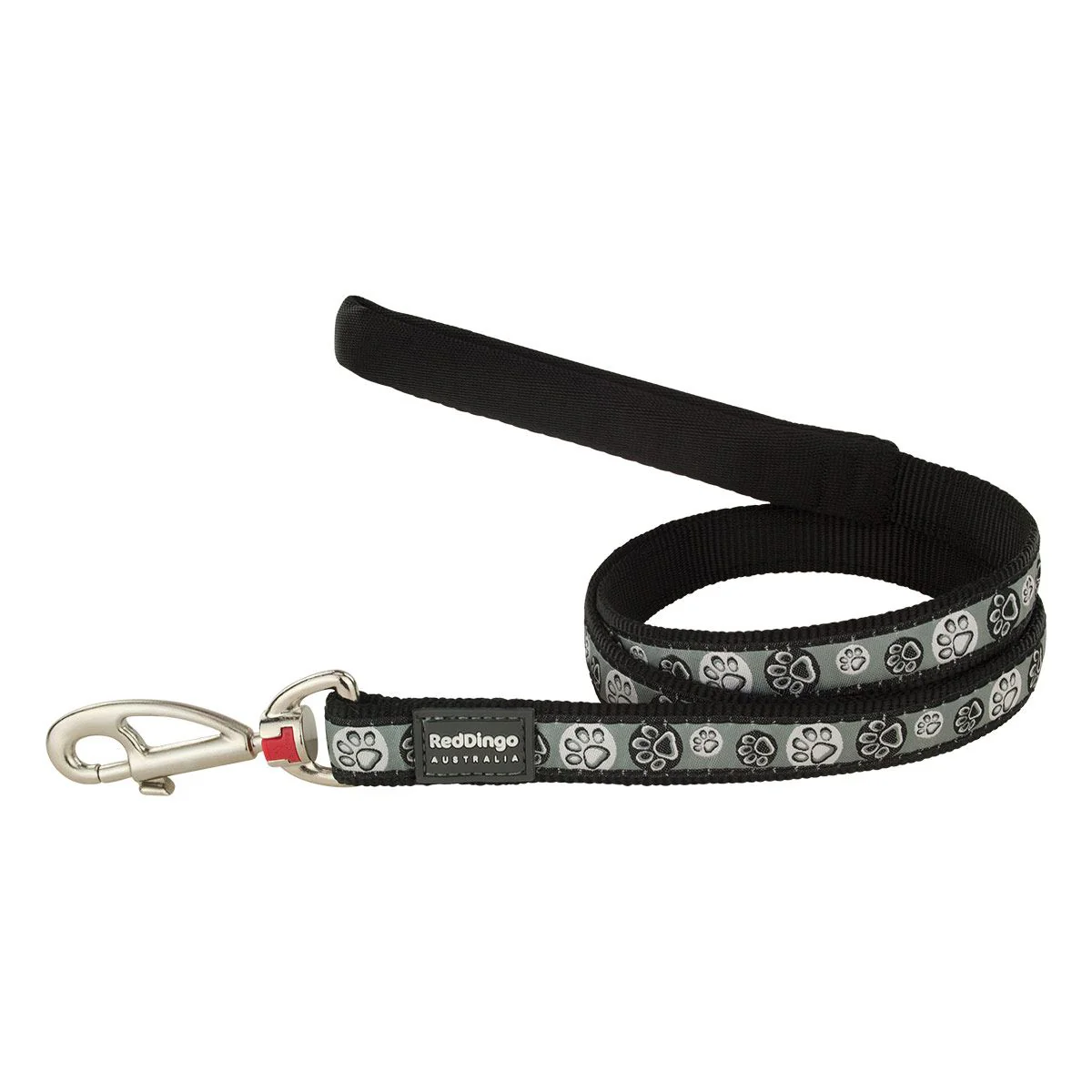 Red Dingo Lead Paw Impressions Black