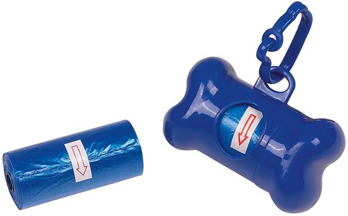 Nobby Tidyup Poop Bag Dispenser Bone Blue Incl. 2 Rolls With 15 Bags