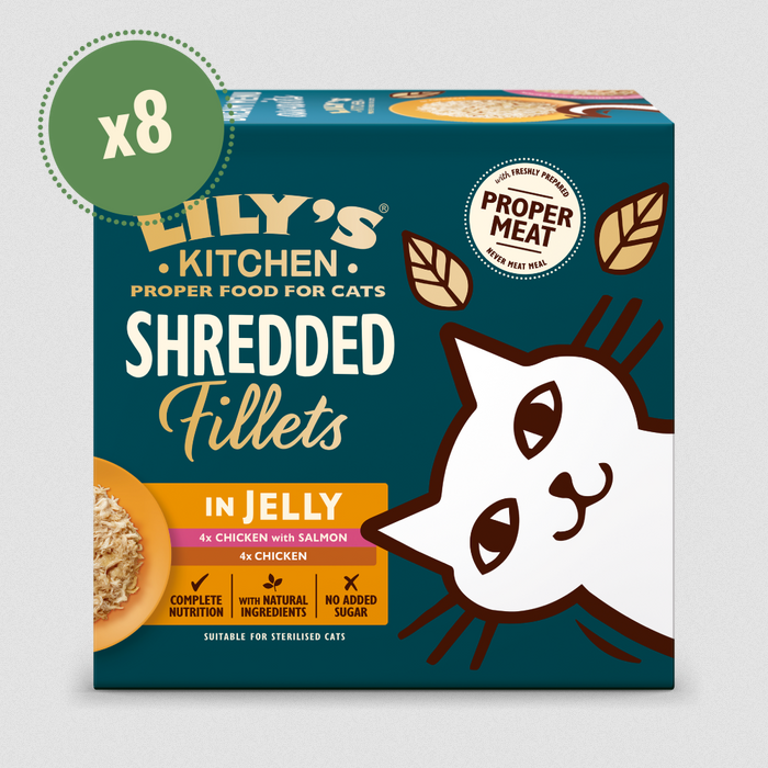 Lillys Kitchen Shredded Fillets in Jelly Multipack Chicken/Chicken & Salmon