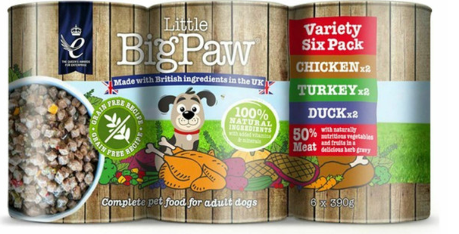 Little Bigpaw Wet Dog Food Variety Tins 6x390g