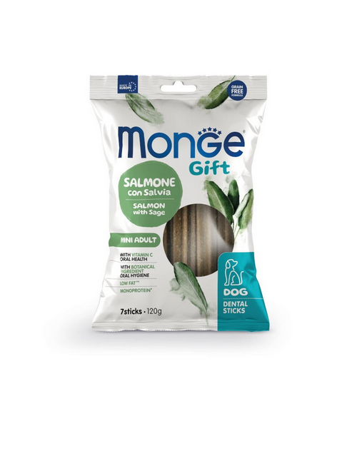 MONGE Gift Dog Dental Sticks Mini Salmon  Sage 120gr