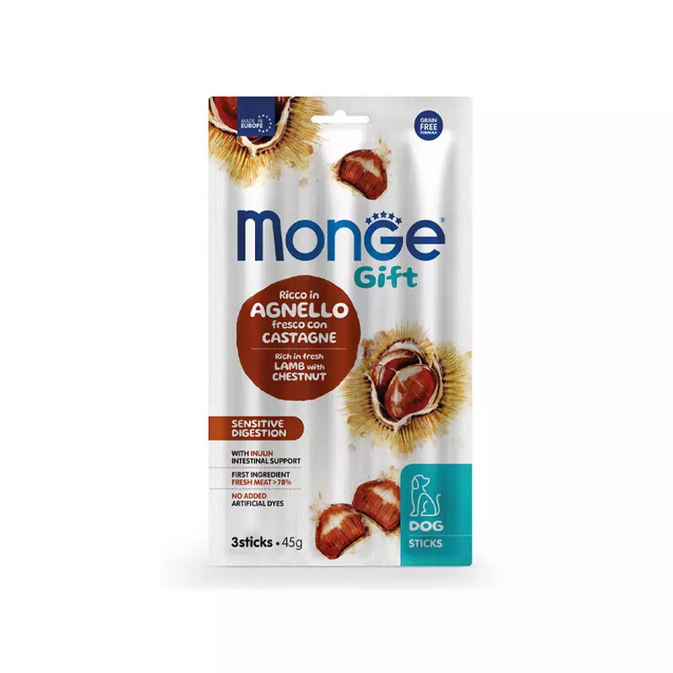MONGE Gift Dog Sticks Sensitive Lamb  Chestnut 45gr