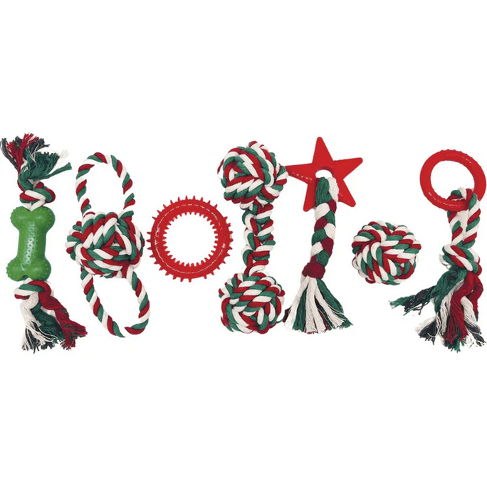 M- Pets Christmas Cotton Rope Toys Gift Box 