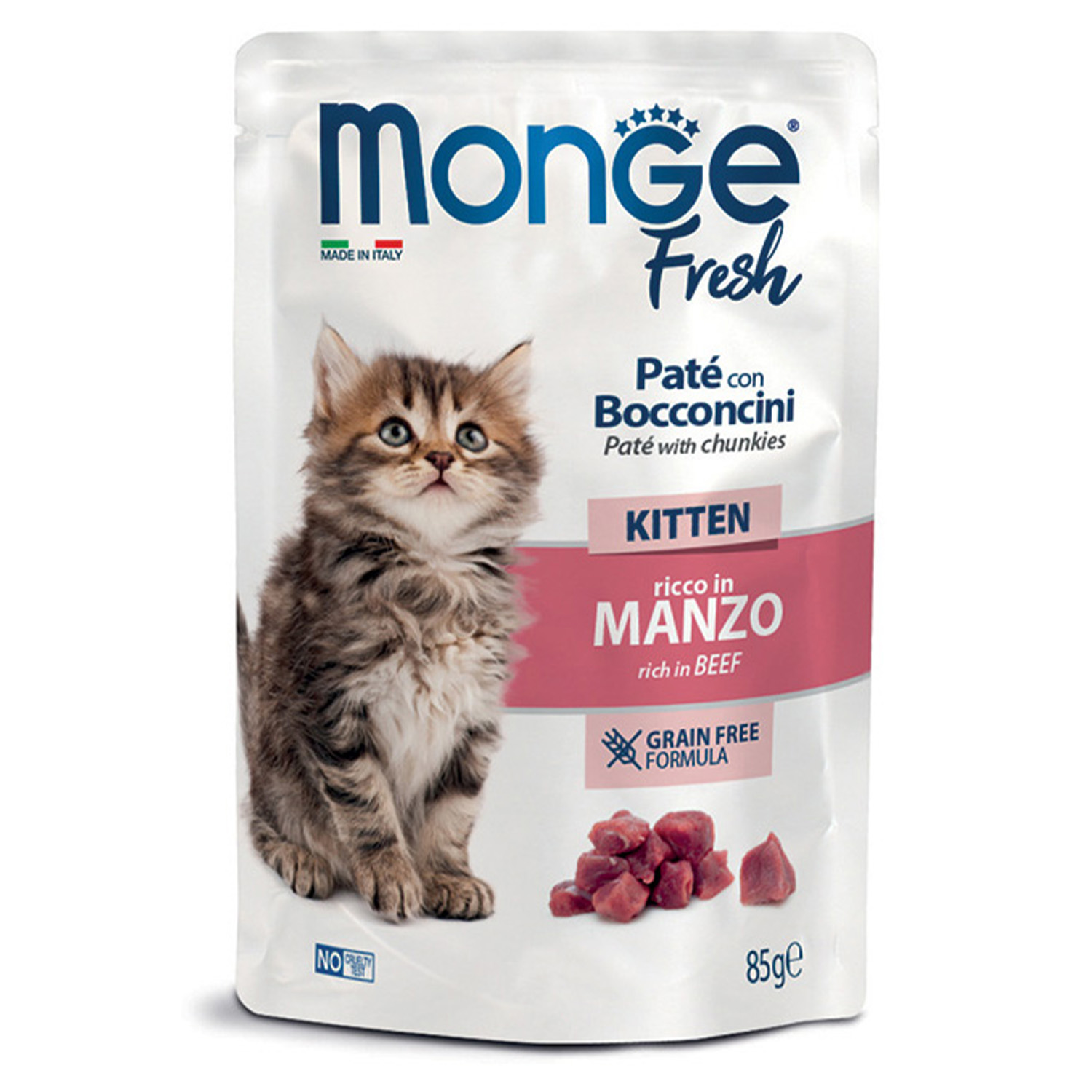 Monge Fresh Pâté with Beef Chunks for Kittens