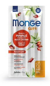 Monge Gift Soft Sticks Cat Adult Pork with Rosehips and Cheese