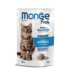 Monge Fresh Pate With Herring Chunks For Sterilized Adult Cat