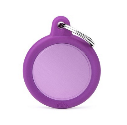 My Family Hushtag Aluminum Purple Circle