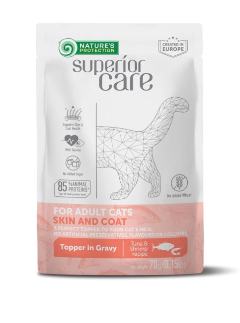 Natures Protection Superior Care Skin & Coat Adult Cat Wet Food With Tuna And Shrimps