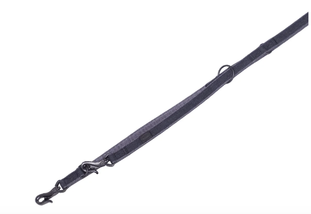 Nobby Linen Deluxe Nylon Leash Black And Grey