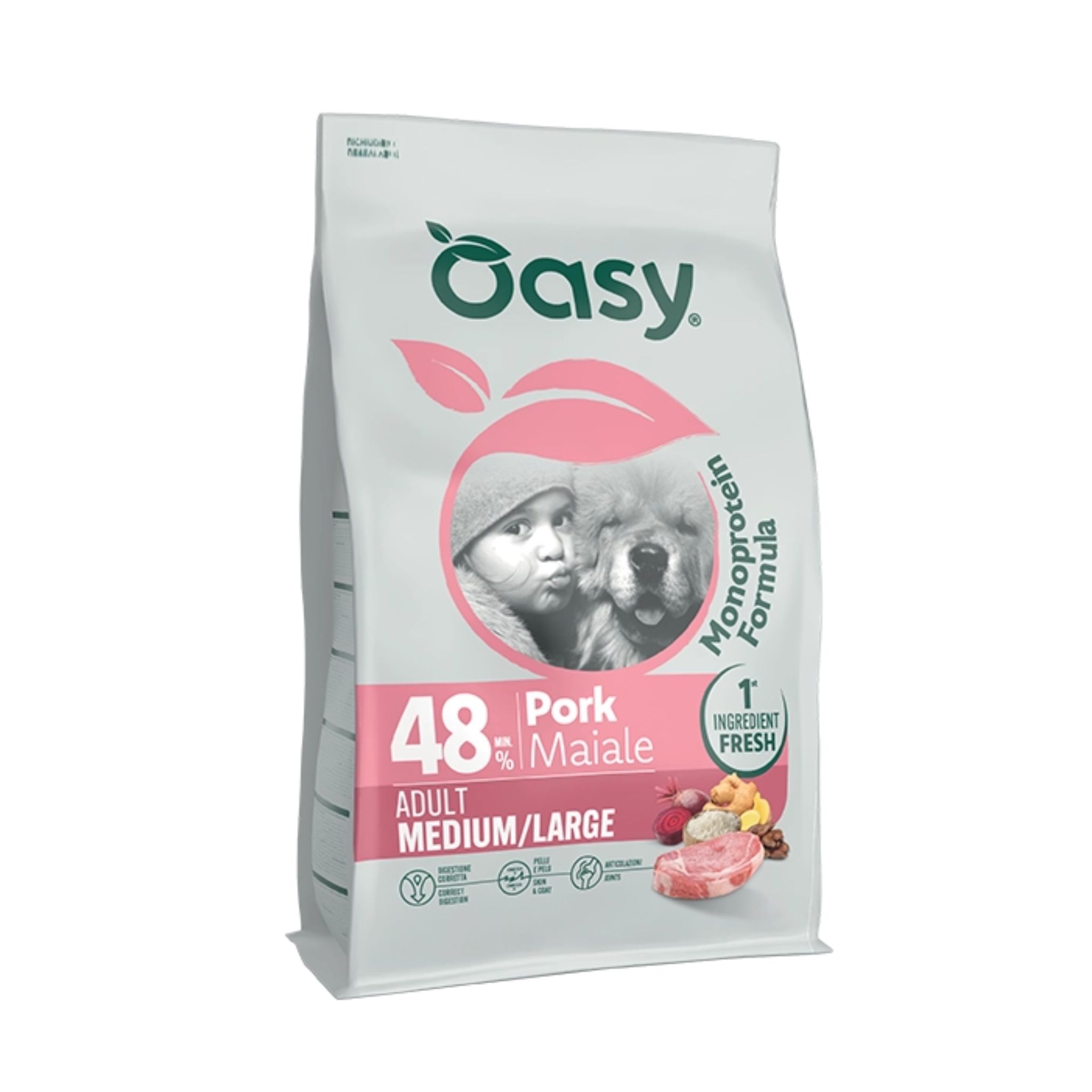 Oasy Dry Dog Monoprotein Adult Medium / Large Pork