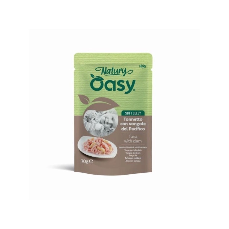 Oasy Wet Cat Natury Tuna with clam pouch in Soft Jelly
