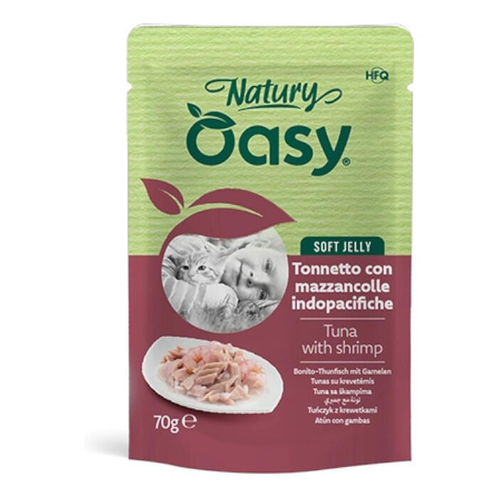 Oasy Wet Cat Natury Tuna with Shrimp pouch in Soft Jelly