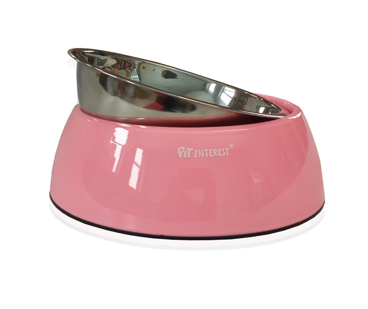 Pet Interest Deluxe Dual Bowl Pink