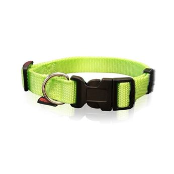 Pet Interest Plain Collar With Plastic Buckle Lime Green