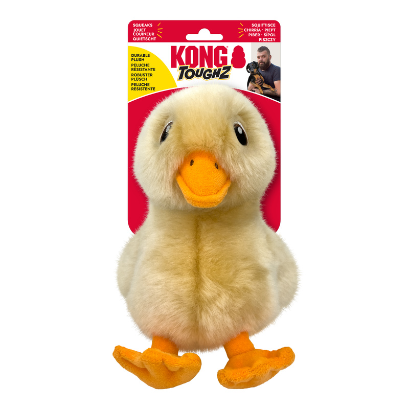 KONG Toughz Duck Medium Squeaky Plush Shake & Snuggle Dog Toy