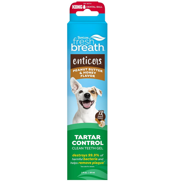 Tropiclean Fresh Breath Enticers Peanut Butter and Honey Flavor Gel