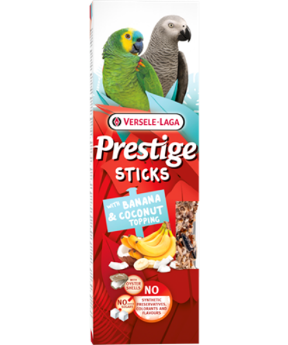 Versele Laga Prestige Sticks For Parrots With Banana And Coconut Topping