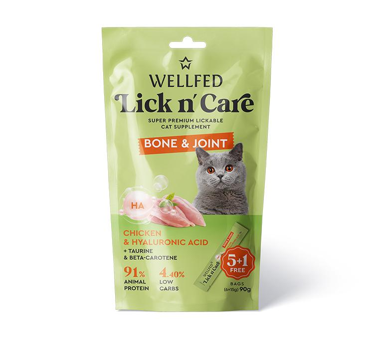 WELLFED Wellfed Lick N Care BoneJoint 6x15gr