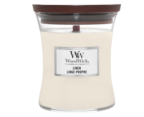 WoodWick Linen Hourglass Scented Candle