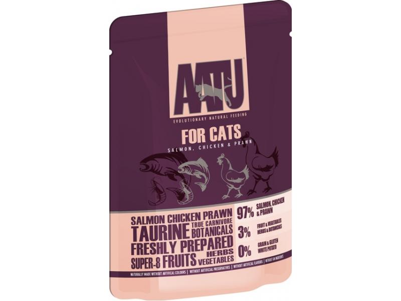 Aatu Wet Food For Cats Salmon, Chicken & Prawn