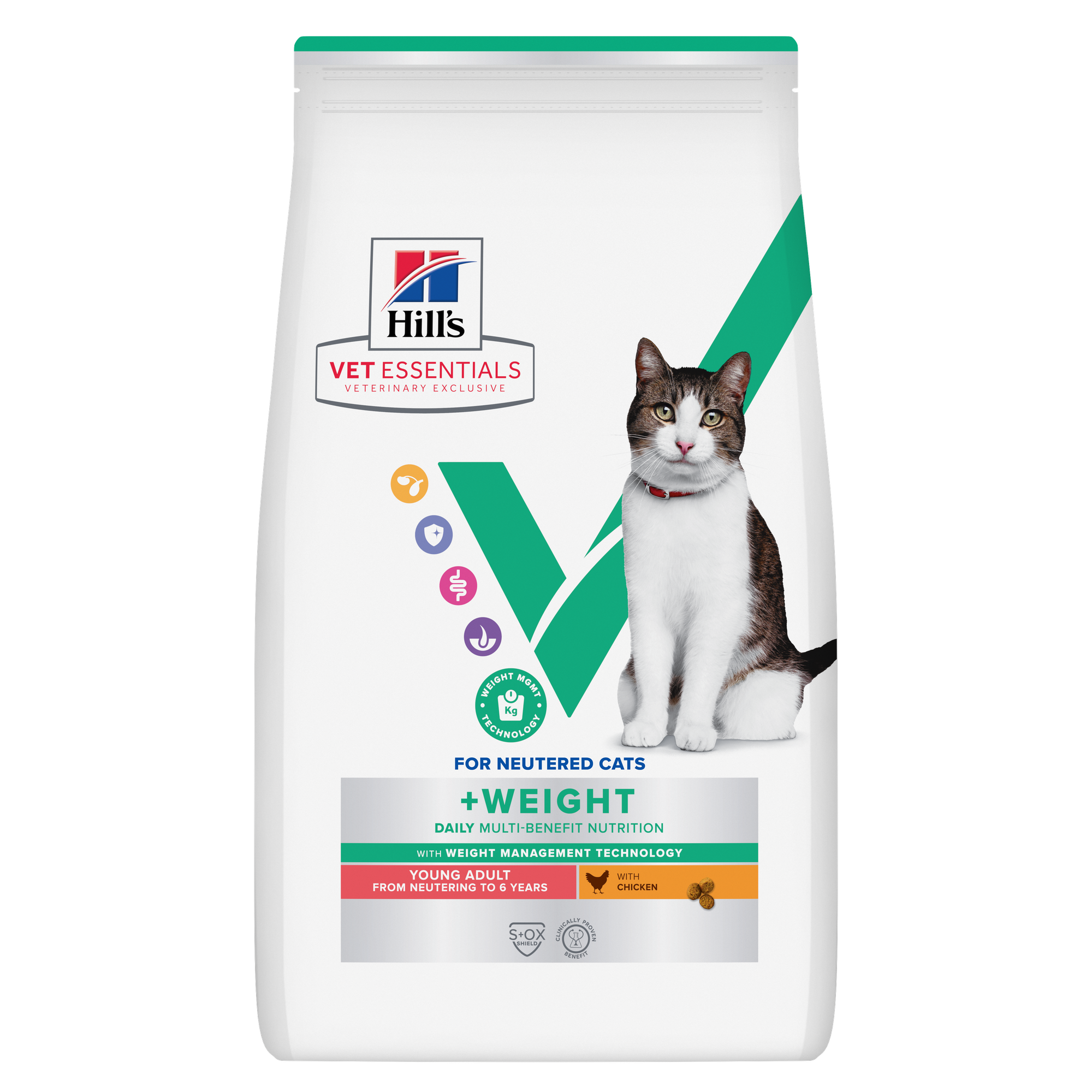Hill's VET ESSENTIALS Multi-Benefit + Weight Young Adult Neutered Cat Chicken 3kg