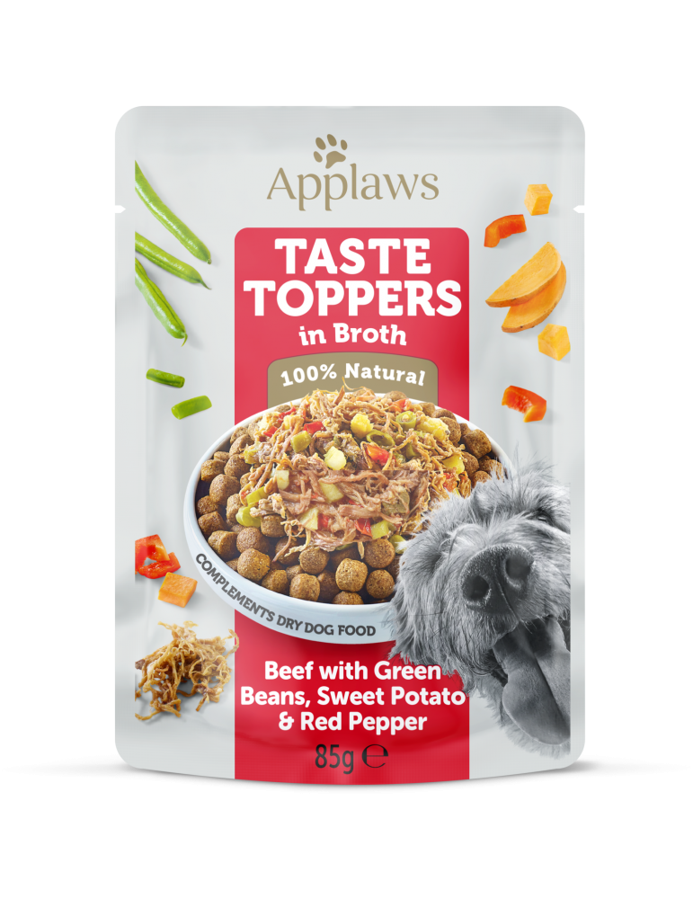 Applaws Taste Topper Broth Beef With Green Beans, Sweet Potato & Red Pepper