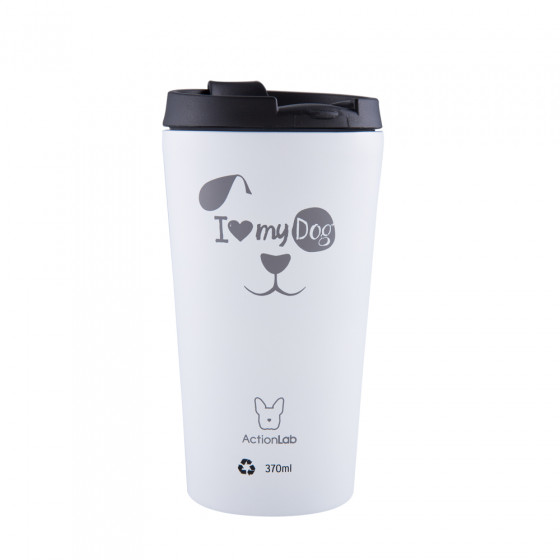 Action Trade Coffee Thermos 370ml White My Dog Think Iam Cool