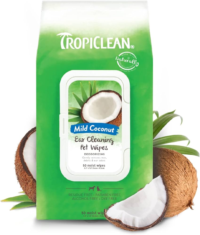 Tropiclean Wipes Ear Wipes Wild Coconut 