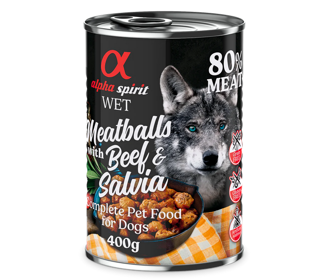 Alpha Spirit Meatballs With Beef And Salvia Dog Wet Food