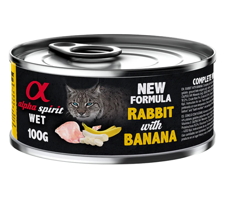 Alpha Spirit Rabbit With Banana For Sterilized Cats Wet Food
