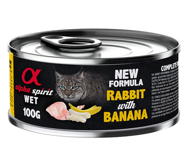 Alpha Spirit Wet Rabbit With Banana 200gr Cat