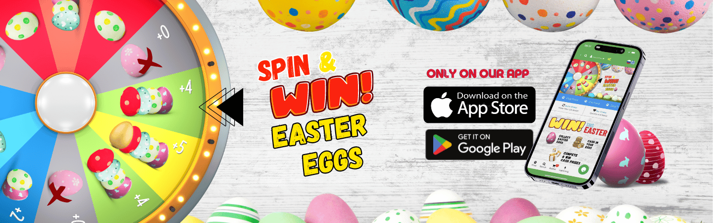 the petfoodcyprus.com app available on google play and app store allows you to spin and win Easter Eggs in our Easter 2024 promotion