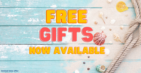 Beach showing text FREE Gifts now available