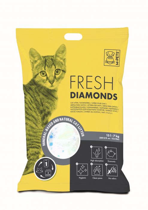 M-pets Fresh Diamonds Silica Cat Litter 15l