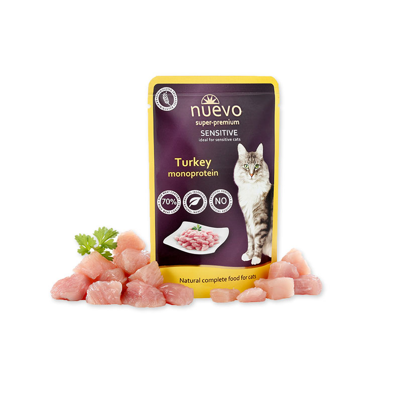 Nuevo Pouch For Sensitive Cats Monoprotein With Turkey