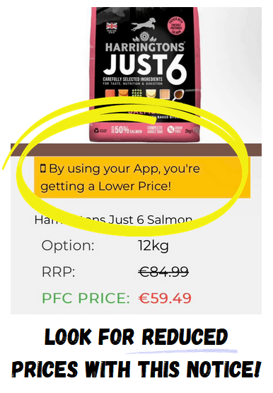 showing the icon of reduced prices on the app